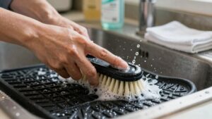 cleaning rubber floor mats instructions